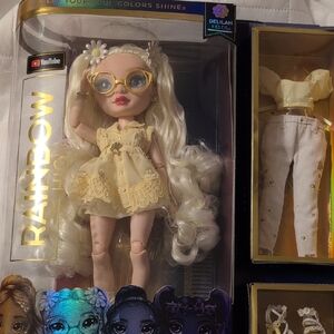 Yellow Vintage-Inspired Doll with Accessories